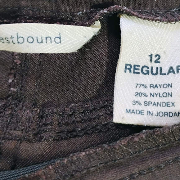 Westbound Women's Pants Size 12 – Brown Office Siren Straight Leg - Picture 2 of 11